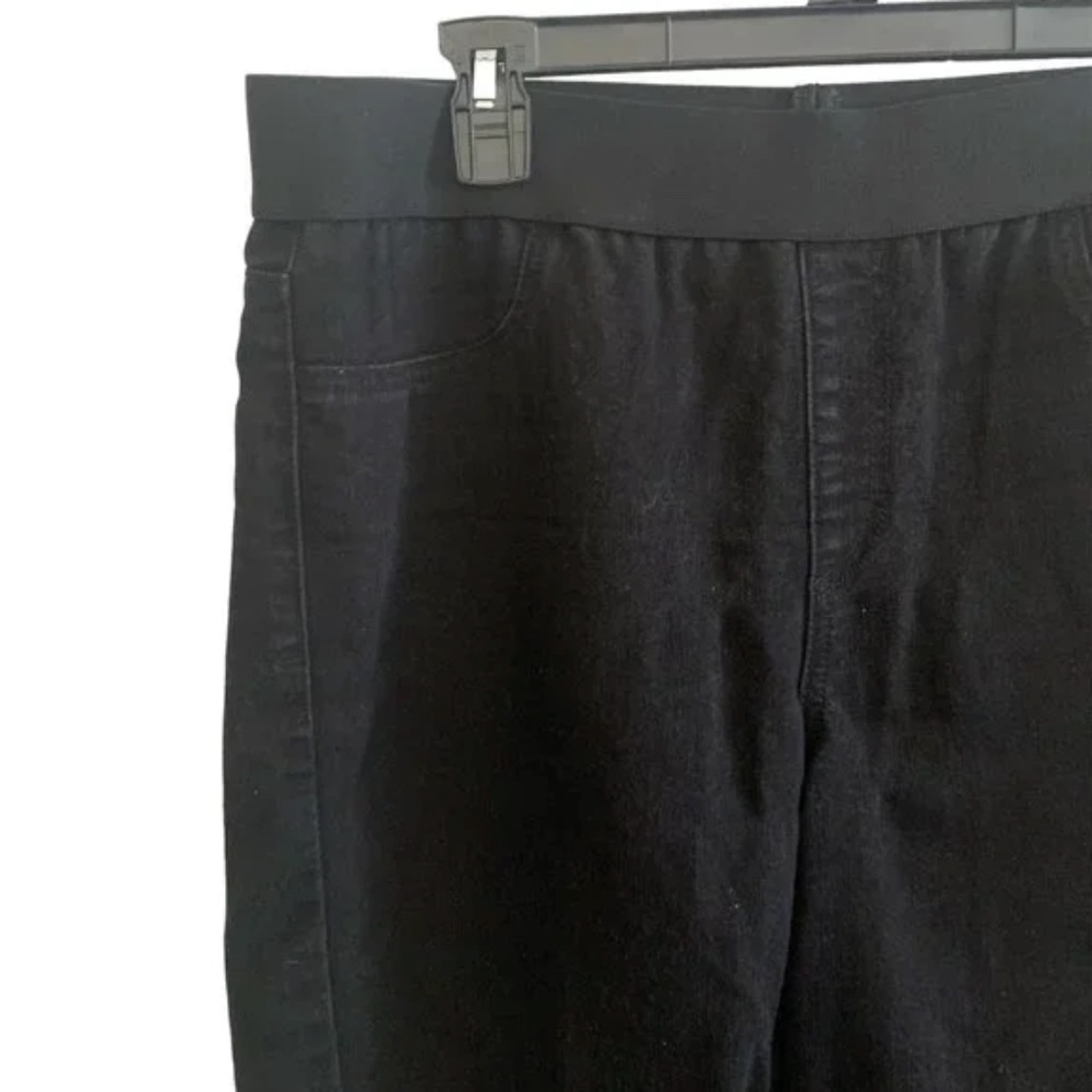 Karen Kane | Black Dark Wash Wide Band Pull-on Jeggings